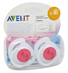 Avent Pacifiers Classic 6-18 months pink