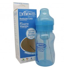 Dr Browns Bouteille Bouche Large Bleu 240 ml