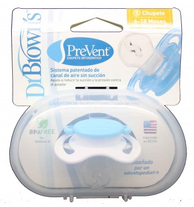 Dr Browns Chupete Ortodontico Prevent Azul talla 6-18 meses