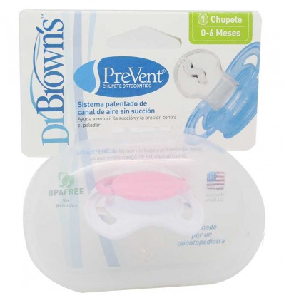 Dr Browns Chupete Ortodontico Prevent Rosa talla 0-6 meses Dr Browns Chupete Ortodontico Prevent Rosa talla 0-6 meses