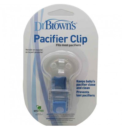 Dr Browns Broche clip sujeta chupetes azul