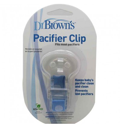 Dr Browns Snap clip holds pacifiers blue