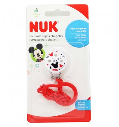Nuk Chain Pacifier Mickey red