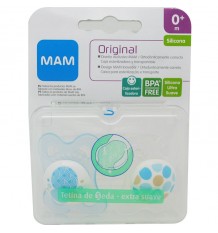 Mam Baby Chupeta Original Silicone 0-6 meses círculos azul