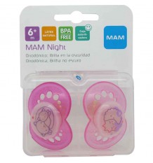 Chupeta mam baby night latex rosa rosa