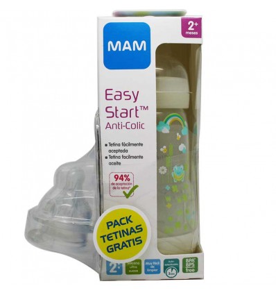 Mam Baby Biberon Anticolico 260 ml blanco tetinas gratis