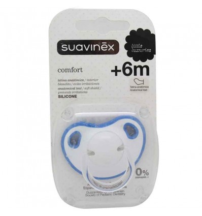 Suavinex Pacifier-Comfort Mattresses Silicone 6 months, blue