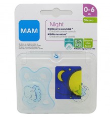 Mam Baby Chupete Night Silicona 0-6 meses azul elefante