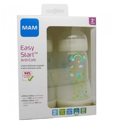 Mam Baby Biberon Anticolico 260 ml blanco Pack Duplo