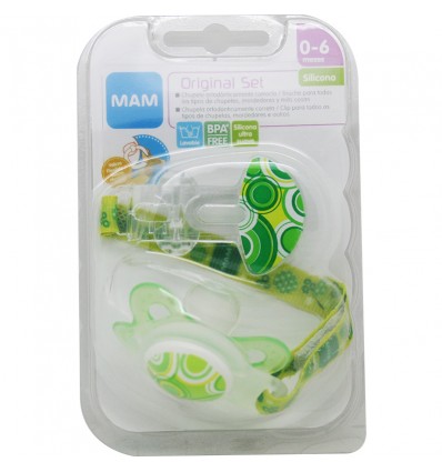 Mam Baby Pack Original Chupete Clip Verde