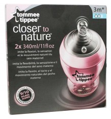 Tommee Tippee Flasche Pack Duplo 340 ml Pink