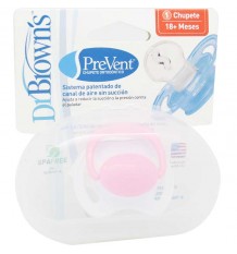 Dr Browns Chupete Ortodontico Prevent Rosa talla 18 meses 