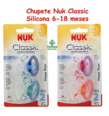 Chupeta Nuk em Silicone Classic T2 6-18 2 unidades
