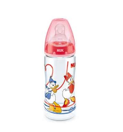 Nuk Biberon Silicona Pato Donald 2L rojo 300ml