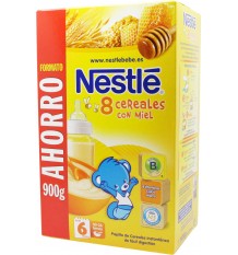 Nestle Cereales Papilla 8 cereales con miel 900g