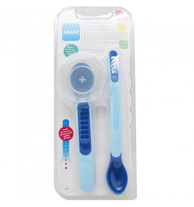 Mam Baby Spoons are Sensitive to Heat and blue