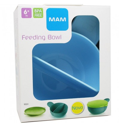 mam baby bowl feeding baby blue