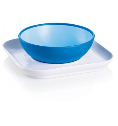 mam baby plate and bowl-blue