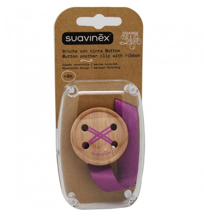 Suavinex Broche avec Bouton Ruban violet