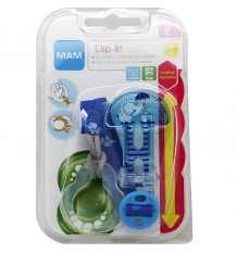Mam String Subject Pacifier Clip Blue