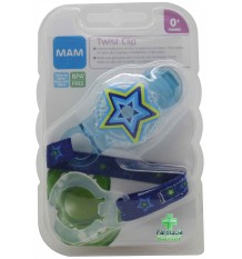 Mam baby-chain twist clip blue star