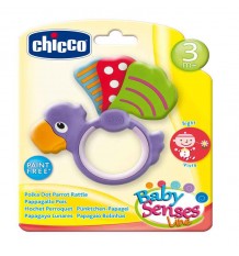 Chocalho Chicco Mordedor Em Forma De Papagaio Bolinhas