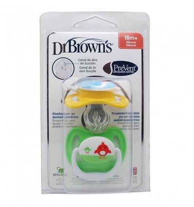 Dr Browns Pacifier Prevent 18 months, yellow