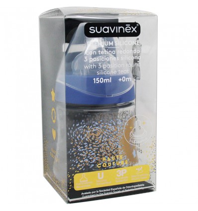 Suavinex Haute Couture Bottle Silicone 3P 150 ml dark blue