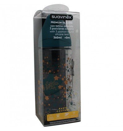 Suavinex Haute Couture Bottle Silicone 3P 360 ml green
