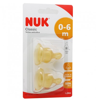 Nuk Tetina Latex M1 Leche 0-6 2 Unidades