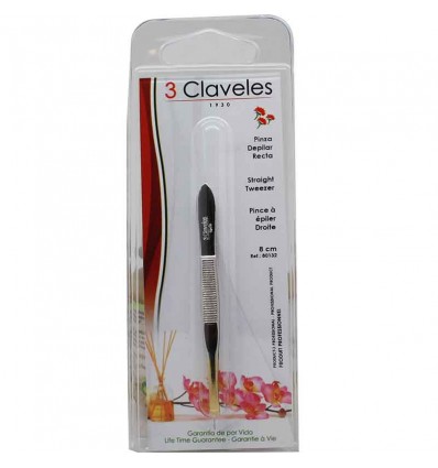 3 Claveles Pinza Depilar Recta 8 cm Punta Oro 3 Claveles Pinza Depilar Recta 8 cm Punta Oro