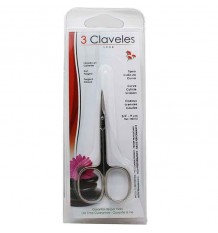 3 Claveles Scissors Cuticula Curve 9 cm, nickel-Plated