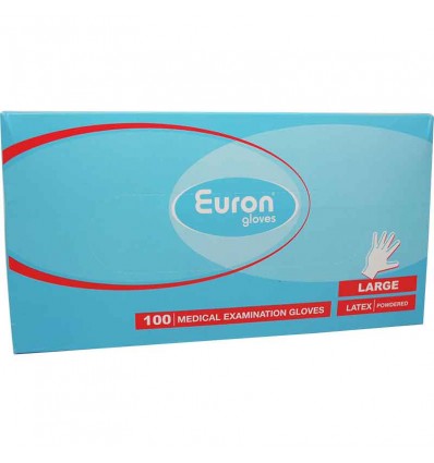 Euron Handschuhe Latex Pulver Box 100 Einheiten groß