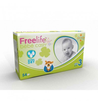 Freelife Baby Cash Diaper Size 3 4-9 Kg 54 units