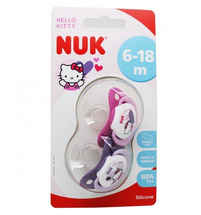 Nuk Chupete Silicona Hello Kitty 6-18 2 unidades Nuk Chupete Silicona Hello Kitty 6-18 2 unidades
