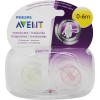 Avent Pacifiers Translucent 0-6 months yellow pink