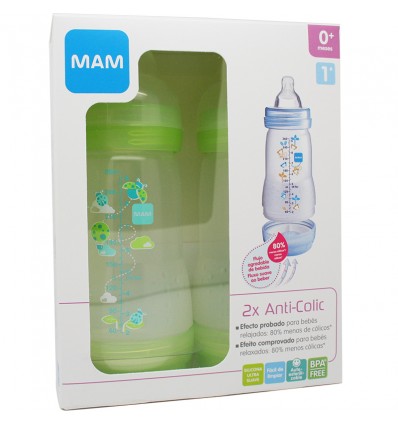 Mam Baby Pack Duplo Biberon Anticolico 260 ml Verde