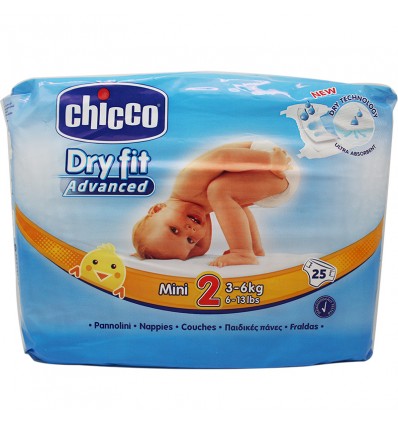 Chicco Pañales Mini Talla 2 3-6 kg 25 Unidades