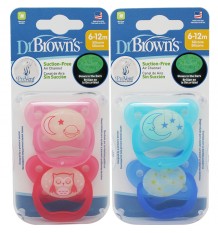 Dr Browns Chupete Prevent Noche 6-12 meses 2 unidades