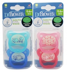 Dr Browns Sucette Empêcher de Nuit 0-6 mois 2 unités