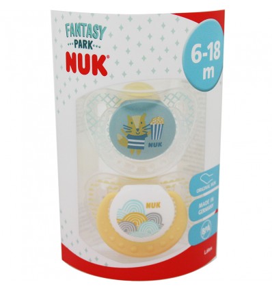 Chupeta Nuk Latex Fantasy Park T2 2 unidades azul