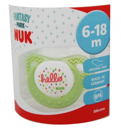 Nuk Sucette en Silicone Fantaisie Parc T2 1 pcs Vert