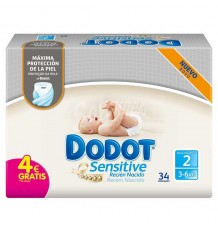 Dodot Pañal Sensitive T2 3-6 34 Unidades