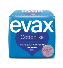 Evax Cottonlike Asas Super Plus 10 compressas
