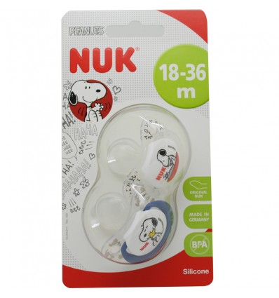 Nuk Snoopy Sucette Silicone T3 +18 mois bleu