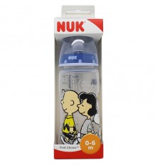 Nuk Snoopy Biberon Silicona 1M 300 ml azul