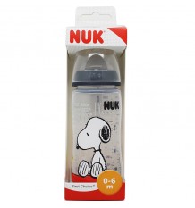 Nuk Snoopy Biberon Silicona 1M 300 ml negro