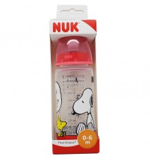 Nuk Snoopy Biberon Silicona 1M 300 ml rojo