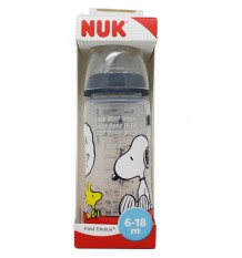 Nuk Snoopy Biberon Silicona 2L 300 ml negro