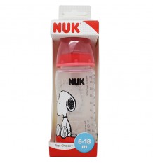 Nuk Snoopy Biberon Silicona 2L 300 ml rojo